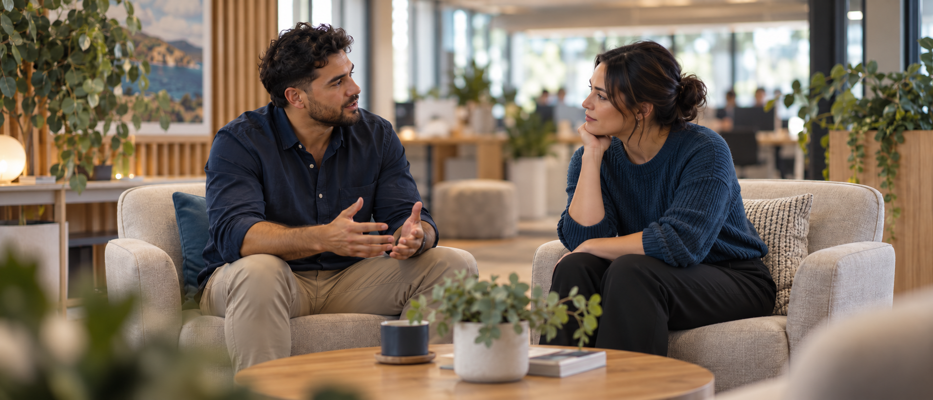 Colleagues taking time for a private conversation