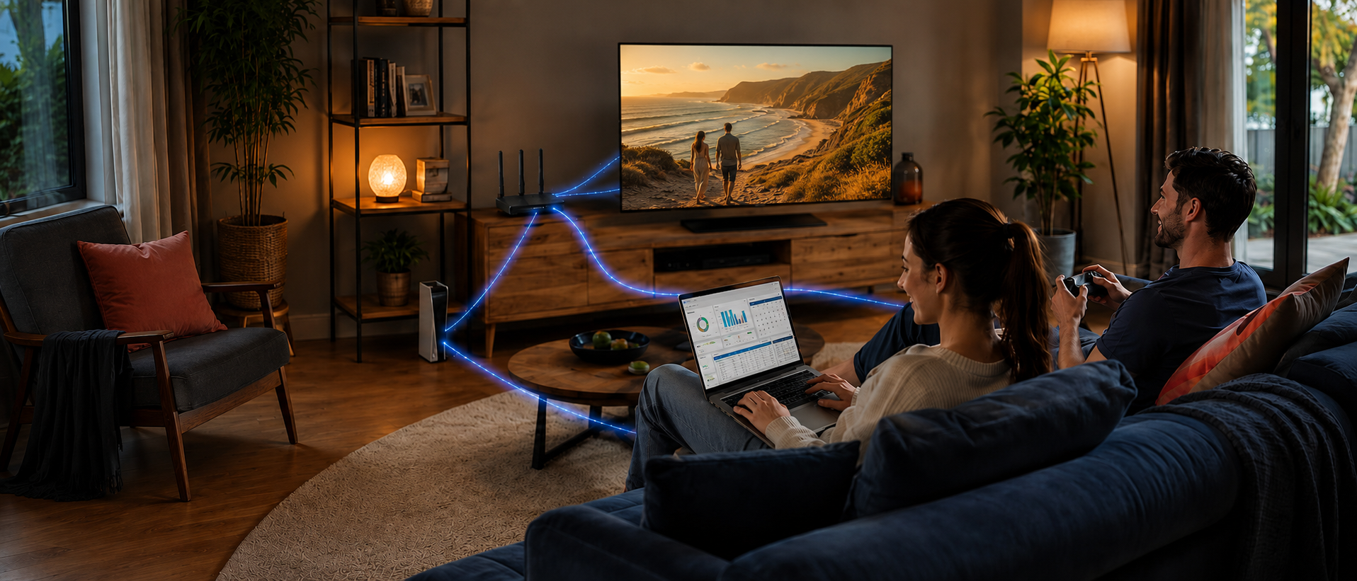 25Mbps internet connection across streaming, gaming and laptop use