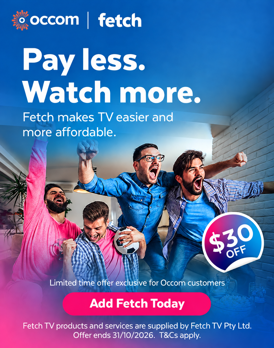 Fetch TV Occom Popup